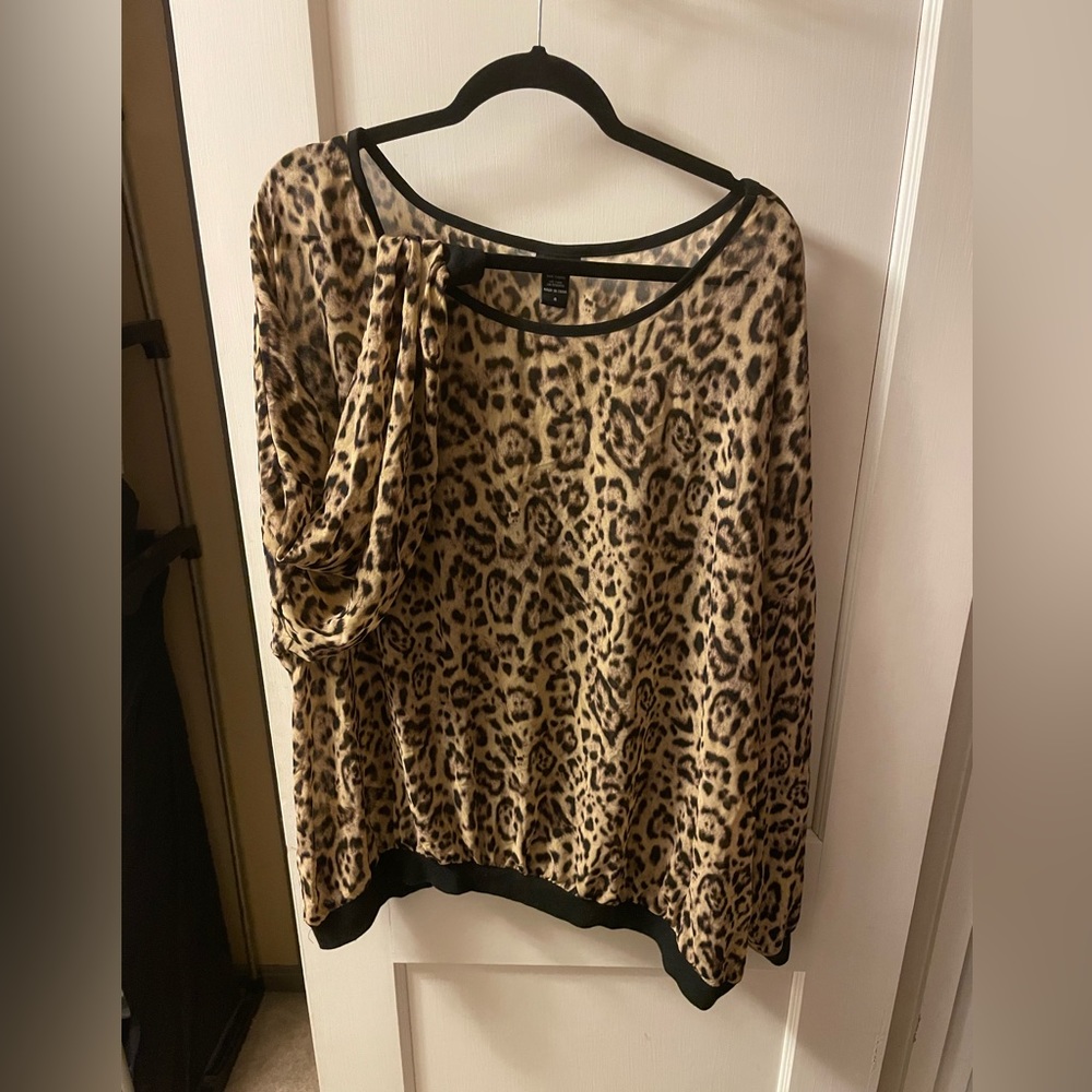 Sheer leopard print pull over